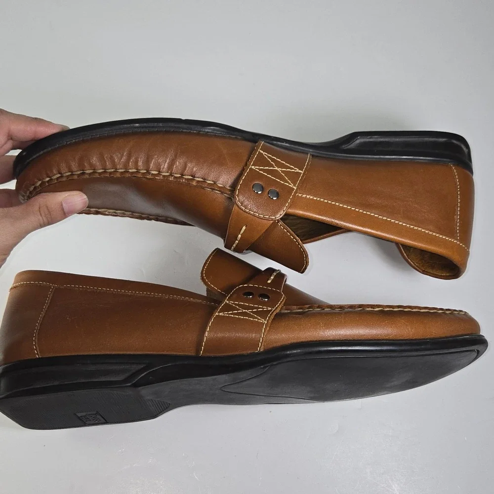 Bass Mens Vesper Leather Loafer Shoes Brown Size 13M Made in Brazil